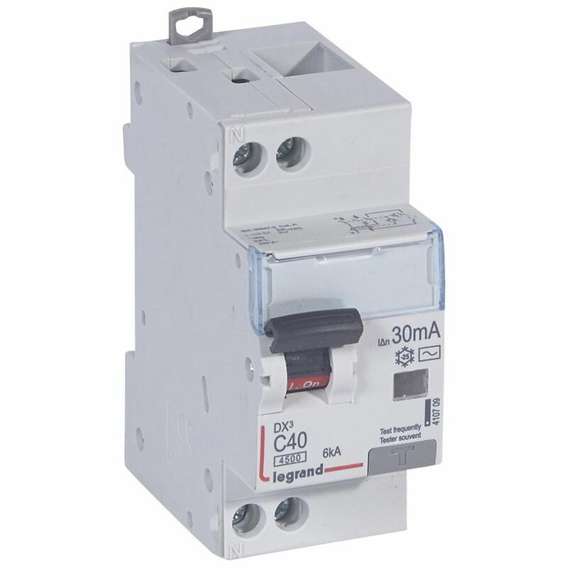 410709 Legrand  Disjoncteur différentiel 40A type AC 30mA - courbe C - DX³4500 1P+N