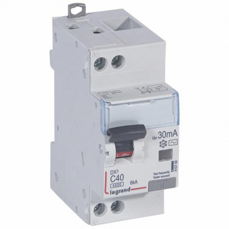 410709 Legrand  Disjoncteur différentiel 40A type AC 30mA - courbe C - DX³4500 1P+N