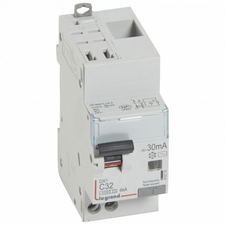 410716 Legrand  Disjoncteur différentiel 32A type AC 30mA - DX³4500 1P+N