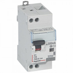 410723 Legrand  Disjoncteur différentiel 6A type AC 300mA - courbe C - DX³4500 1P+N