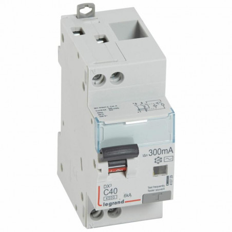 410729 Legrand  Disjoncteur différentiel 40A type AC 300mA - courbe C - DX³4500 1P+N