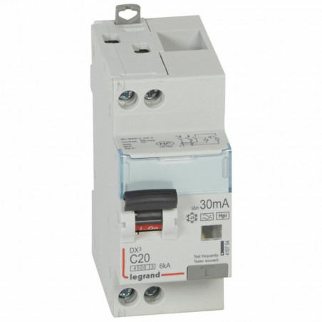 410754 Legrand  Disjoncteur différentiel 20A type F 30mA - courbe C - DX³4500 1P+N