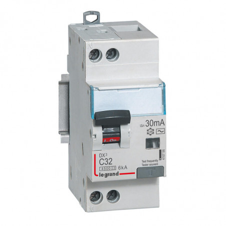 410756 Legrand  Disjoncteur différentiel 32A type F 30mA - courbe C - DX³4500 1P+N