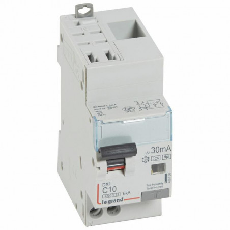 410760 Legrand  Disjoncteur différentiel 10A type F 30mA - DX³4500 1P+N