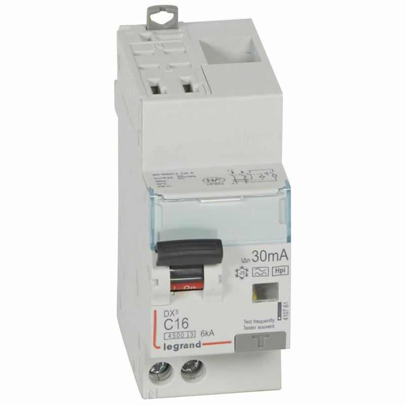 410761 Legrand  Disjoncteur différentiel 16A type F 30mA - DX³4500 1P+N