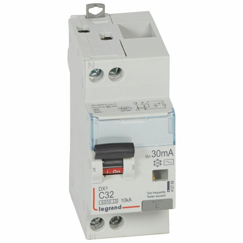 410788 Legrand  Disjoncteur différentiel  32A 30mA type AC 1P+N DX³6000 10kA