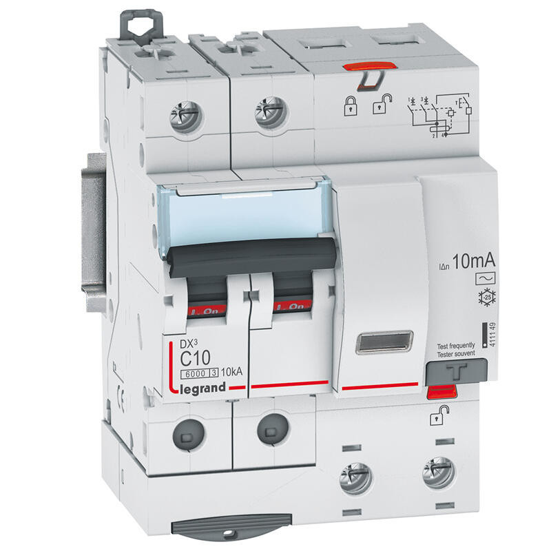 411149 Legrand  Disjoncteur différentiel  10A type AC 10mA DX³6000 10kA 2P