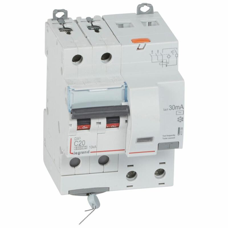 411159 Legrand  Disjoncteur différentiel  20A type AC 30mA DX³6000 10kA 2P