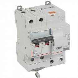 411164 Legrand  Disjoncteur différentiel  63A type AC 30mA DX³6000 10kA 2P
