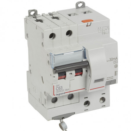 411164 Legrand  Disjoncteur différentiel  63A type AC 30mA DX³6000 10kA 2P