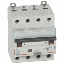 411205 Legrand  Disjoncteur différentiel tétrapolaire 16A 300mA type AC - DX³6000 10kA 4P