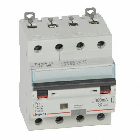 411208 Legrand  Disjoncteur différentiel tétrapolaire 32A 300mA type AC - DX³6000 10kA 4P