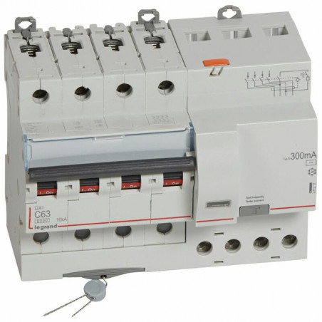 411211 Legrand  Disjoncteur différentiel tétrapolaire 63A 300mA type AC - DX³6000 10kA 4P