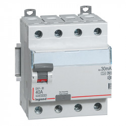 411695 Legrand  Interrupteur différentiel tétrapolaire 40A type F 30mA - 4 modules