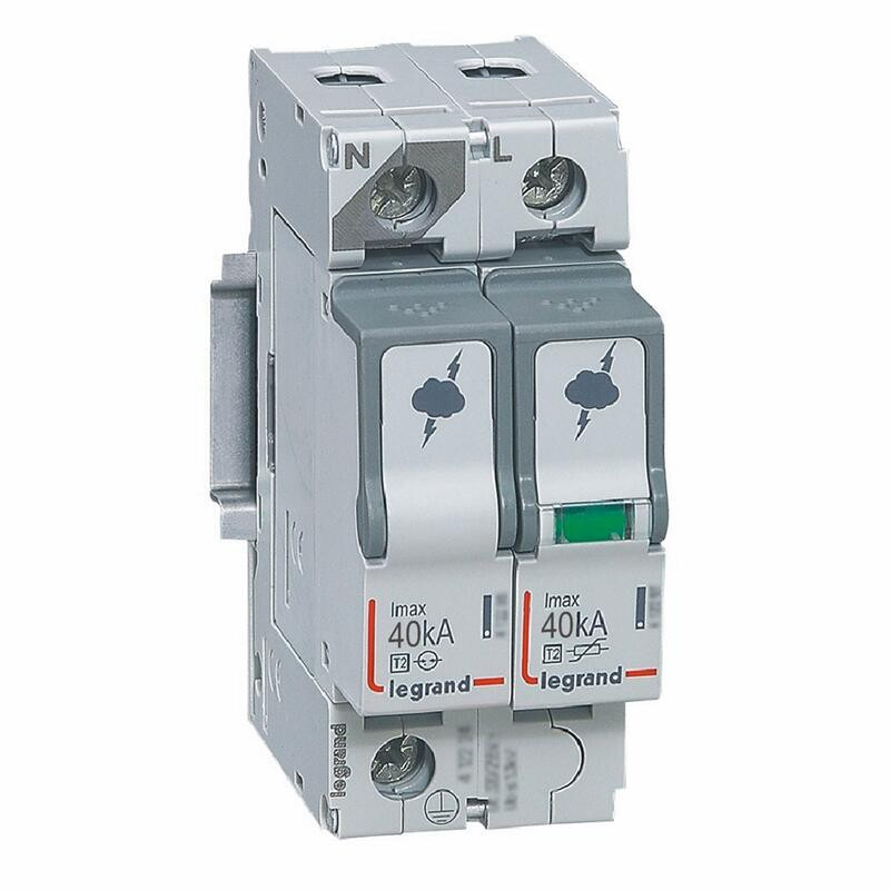 412244 Legrand - Parafoudre phase neutre de type 2 autoprotégé - 40kA - report de signalisation