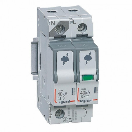 412244 Legrand - Parafoudre phase neutre de type 2 autoprotégé - 40kA - report de signalisation