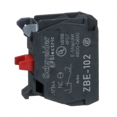 ZBE102 Schneider - bloc contact - 1O - raccordement vis-étrier - Harmony