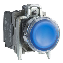 XB4BW36B5 Schneider - poussoir lumineux LED - 1NO+1NF - bleu - Ø22 - 24VcaDC - Harmony XB4
