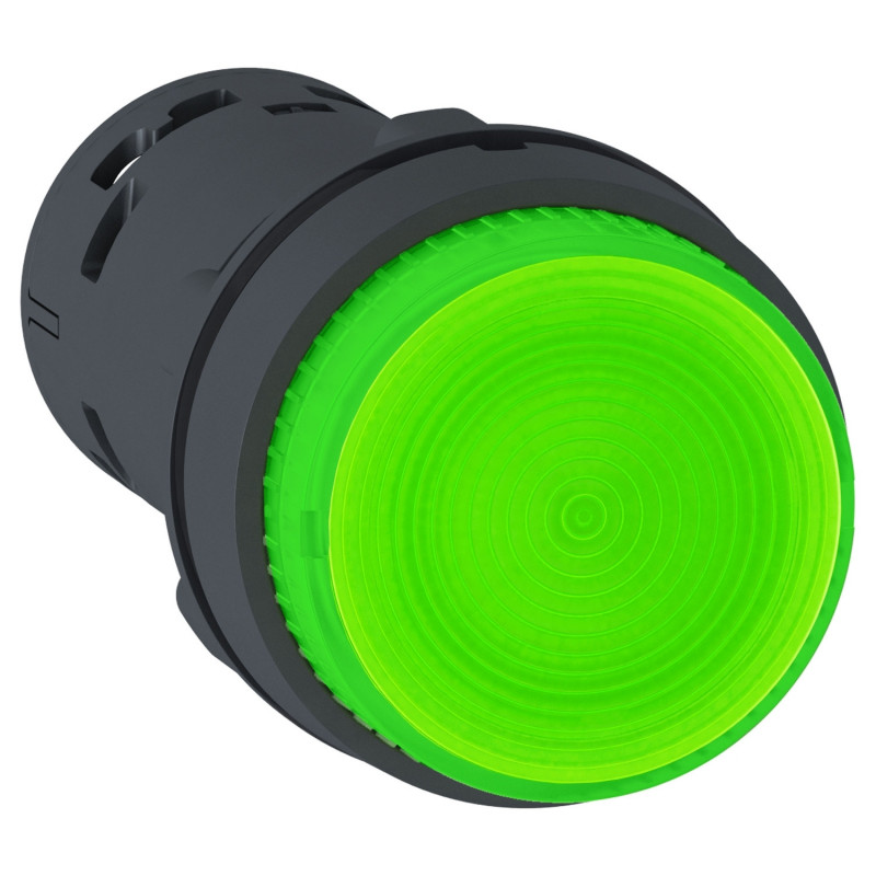 XB7NW33B1 Schneider - bouton poussoir lumineux - Ø22 - LED verte - à impulsion - 1NO - 24v - Harmony XB7