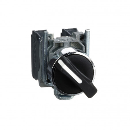XB4BD25 Schneider - bouton tournant manette - Ø22 - 2 positions fixes - noir - 1NO+1NF - à vis - Harmony XB4