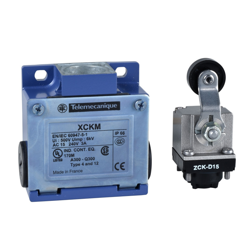 XCKM115 Schneider - Interrupteur fin de course - levier galet plastique - 1NO+1NF - brusque - 3 PG11