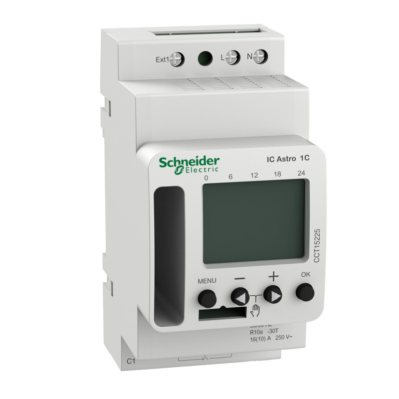 CCT15225 Schneider - interrupteur crépusculaire astronomique programmable - 1 canal - Acti9 IC Astro