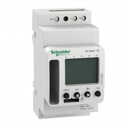CCT15225 Schneider - interrupteur crépusculaire astronomique programmable - 1 canal - Acti9 IC Astro