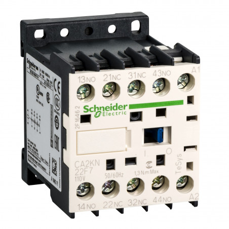 CA2KN22F7 Schneider - Contacteur tétrapolaire - 2NO+2NF - 10A - Bobine 110Vca - Vis - CA2KN