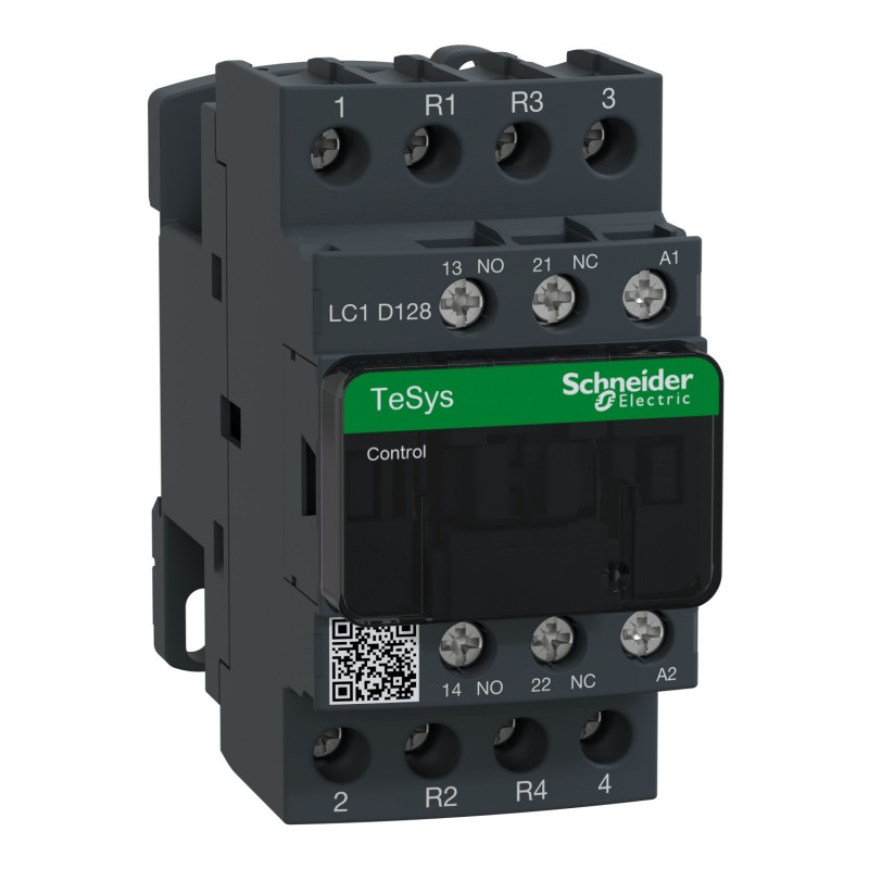 LC1D128E7 Schneider - Contacteur tétrapolaire - 2NO+2NF - 25A - Bobine 48Vca - Vis
