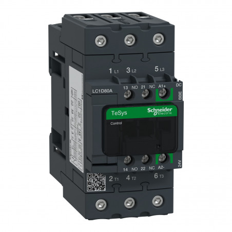 LC1D80ABBE Schneider - Contacteur tripolaire - 3NO - 80A - Bobine 24Vcc - Everlink