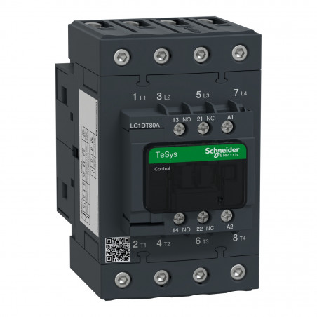 LC1DT80AP7 Schneider - Contacteur tétrapolaire - 4NO - 80A - Bobine 230Vca - Everlink