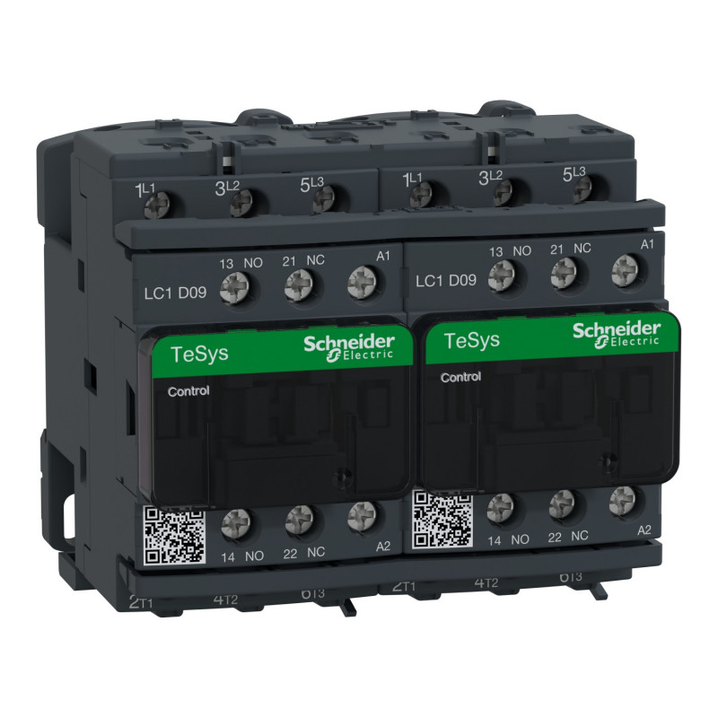 LC2D09E7 Schneider - Contacteur inverseur tripolaire - 3NO - 9A - Bobine 48Vca - Vis