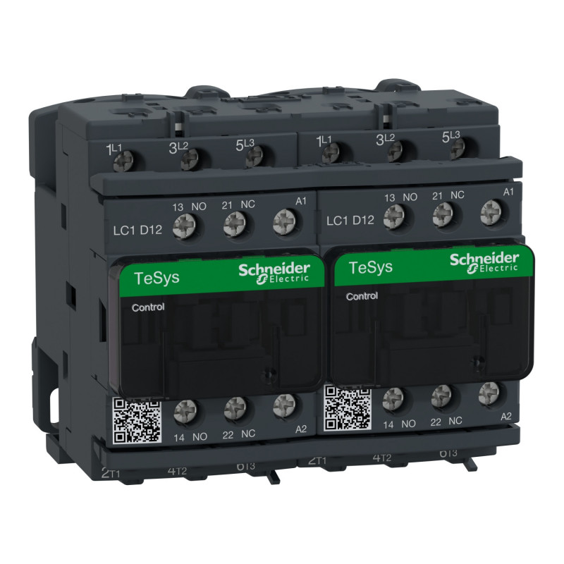 LC2D12E7 Schneider - Contacteur inverseur tripolaire - 3NO - 12A - Bobine 48Vca - Vis