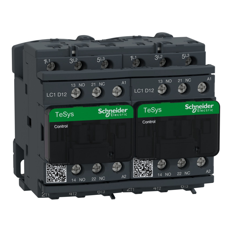LC2D12F7 Schneider - Contacteur inverseur tripolaire - 3NO - 12A - Bobine 110Vca - Vis