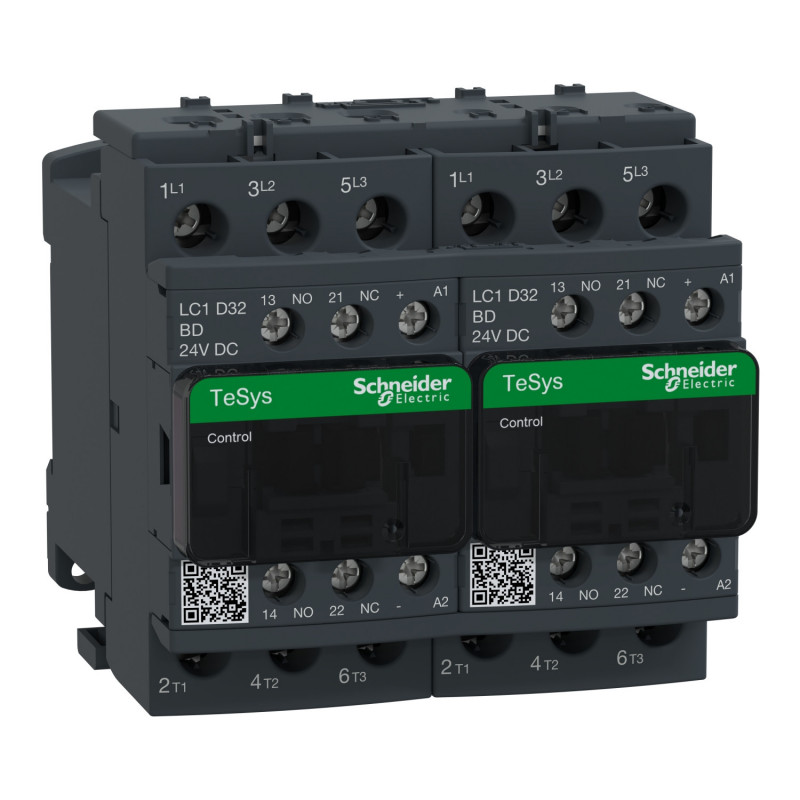 LC2D32BD Schneider - Contacteur inverseur tripolaire - 3NO - 32A - Bobine 24Vcc - Vis
