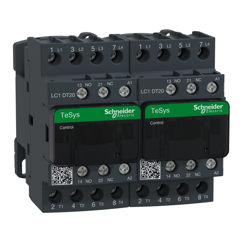 LC2DT20P7 Schneider - Contacteur inverseur tétrapolaire - 4NO - 20A - Bobine 230Vca - Vis