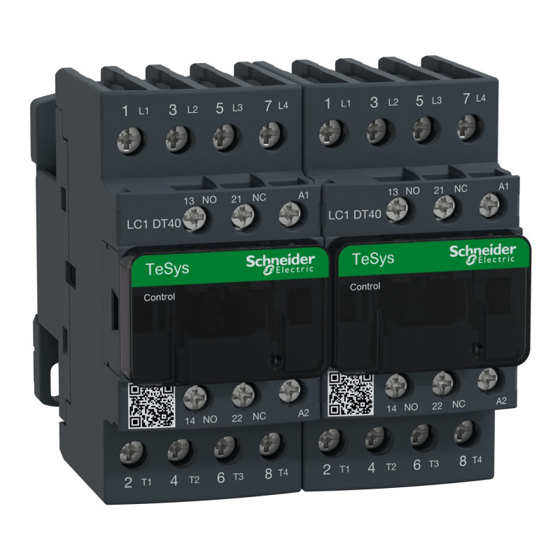 LC2DT40P7 Schneider - Contacteur inverseur tétrapolaire - 4NO - 40A - Bobine 230Vca - Vis