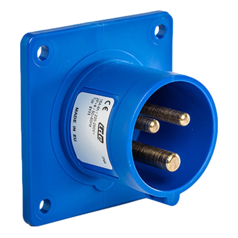 Prise male encastrable CEE 16A 2P+T 220V - Étanche IP44 - IDE