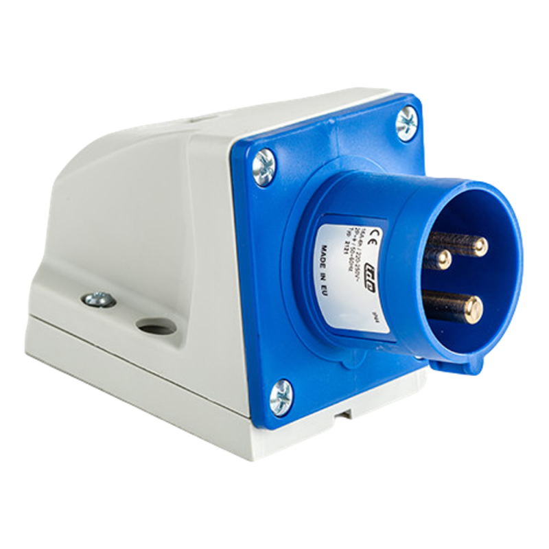 Socle male CEE  16A 2P+T 220V - Étanche IP44 - IDE
