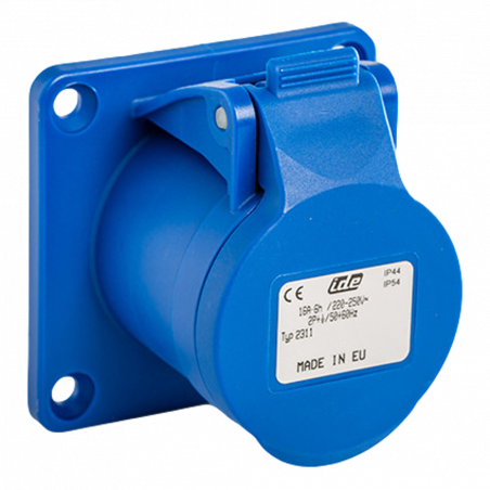 Prise femelle droite  16A 2P+T 220V - Étanche IP44 - IDE