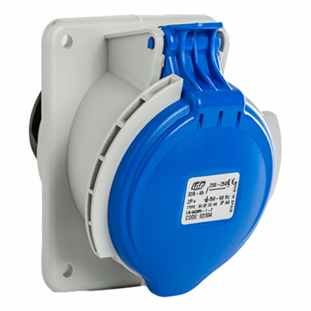 Prise P17 CEE 32A 2P+T - Encastrable sur coffret - Étanche IP44 - IDE