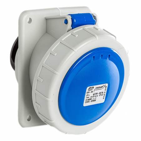 Prise monophasé 32A 2P+T - Encastrable sur coffret - Étanche IP67 - IDE