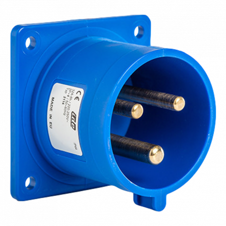 Prise male encastrable  32A 2P+T 220V - Étanche IP44 - IDE