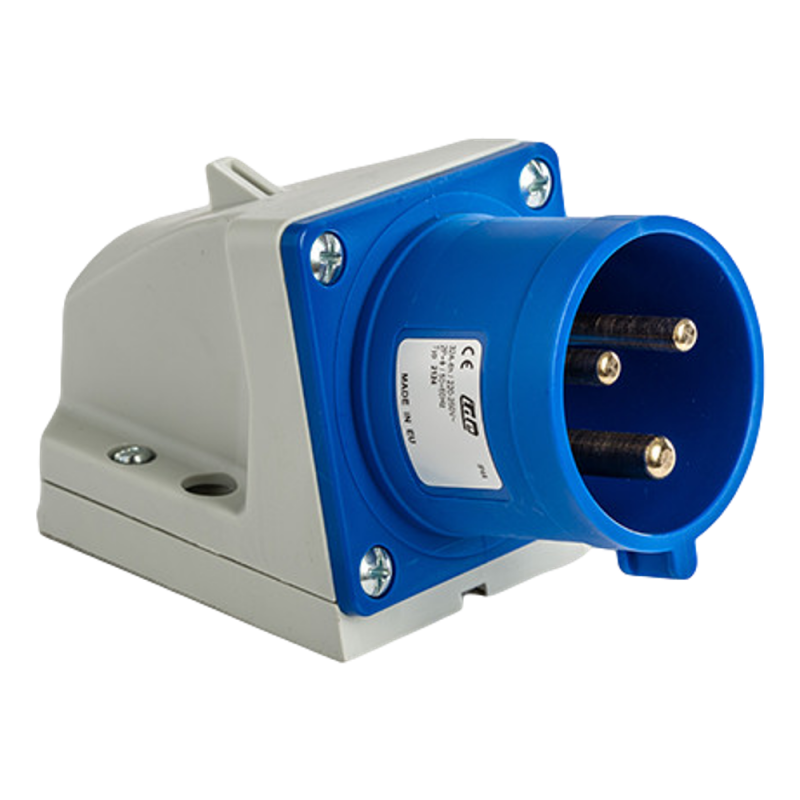 Socle male  32A 2P+T 220V - Étanche IP44 - IDE