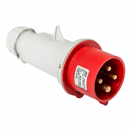 Prise triphasé 16A 3P+T 380V - 4 broches - Étanche IP44 - IDE