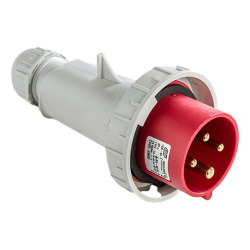 Fiche mobile male triphasé 16A 3P+T 380V - 4 broches - Étanche IP67 - IDE