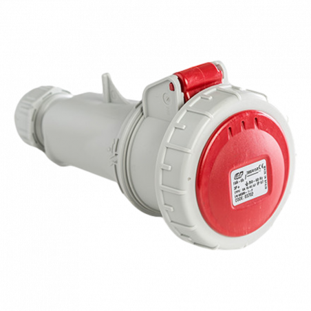 Fiche femelle triphasé 16A 3P+T 380V - 4 broches - Étanche IP67 - IDE