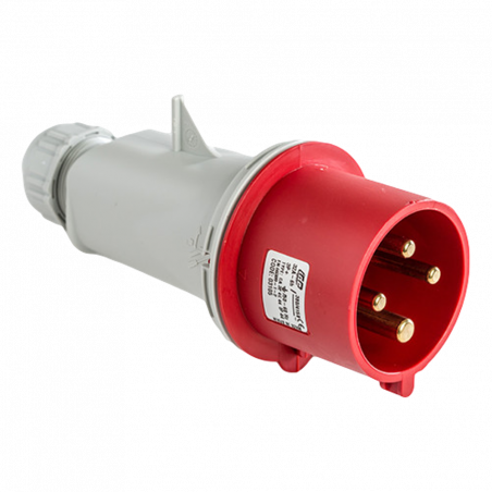 Prise triphasé 32A 3P+T 380V - 4 broches - Étanche IP44 - IDE