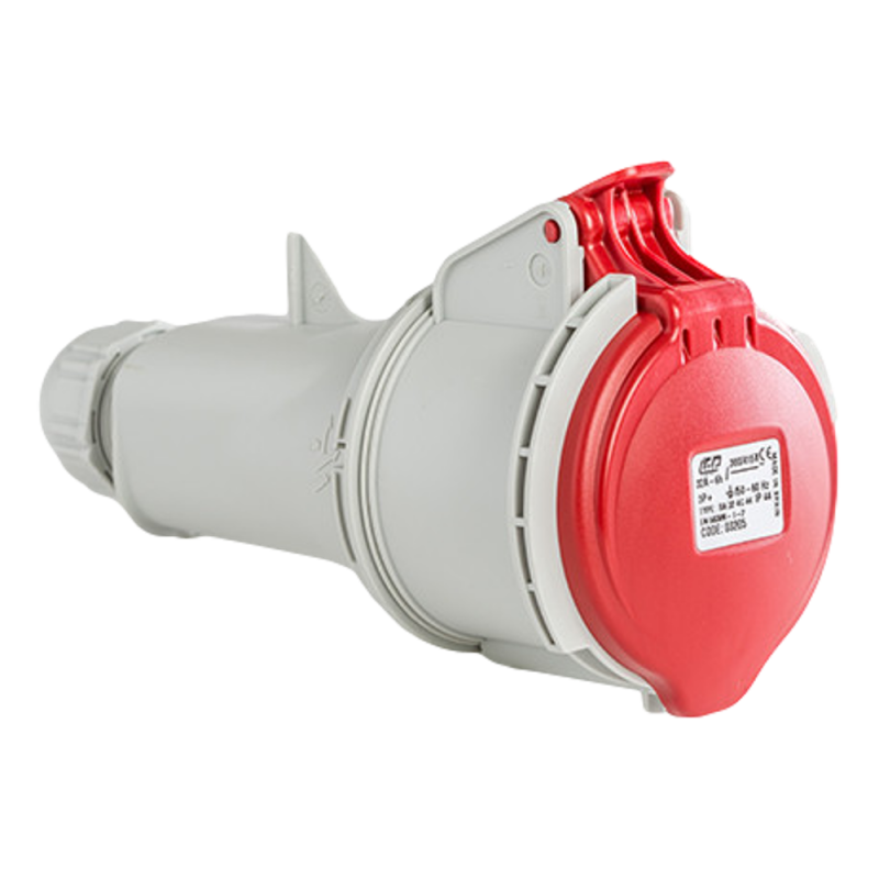 Fiche femelle triphasé 32A 3P+T 380V - 4 broches - Étanche IP44 - IDE