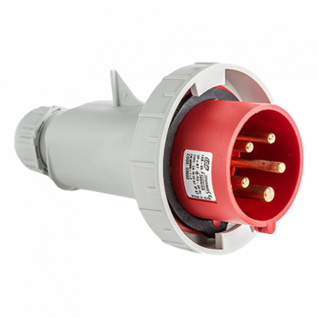 Fiche mobile male tétrapolaire 16A 3P+N+T 380V - 5 broches - Étanche IP67 - IDE